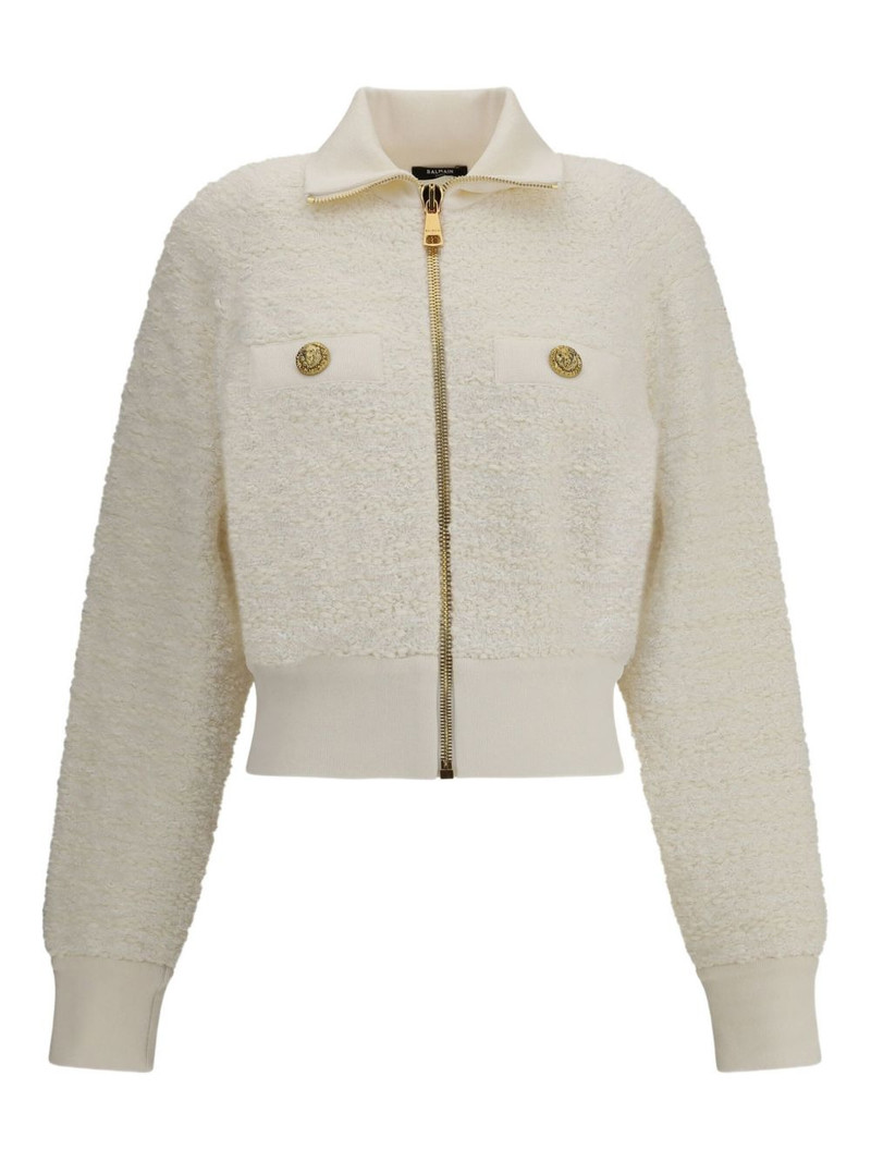 zipped tweed bomber 1