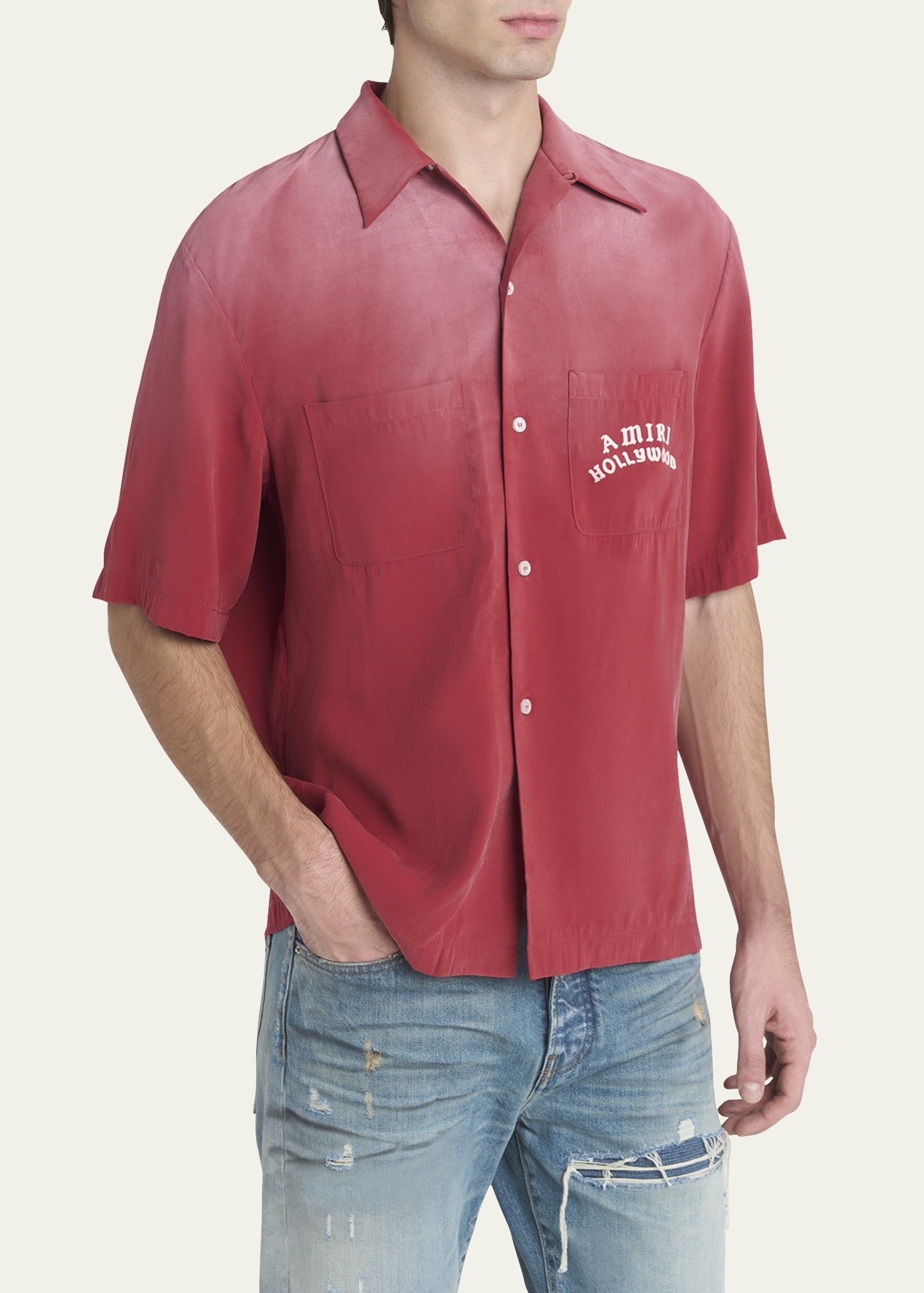 Men's Hollywood Logo Bowling Shirt - 4