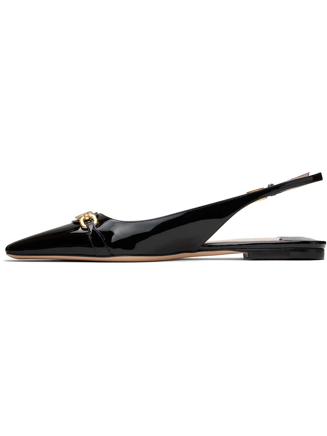 Black Patent Leather Whitney Slingback Ballerina Flats - 3