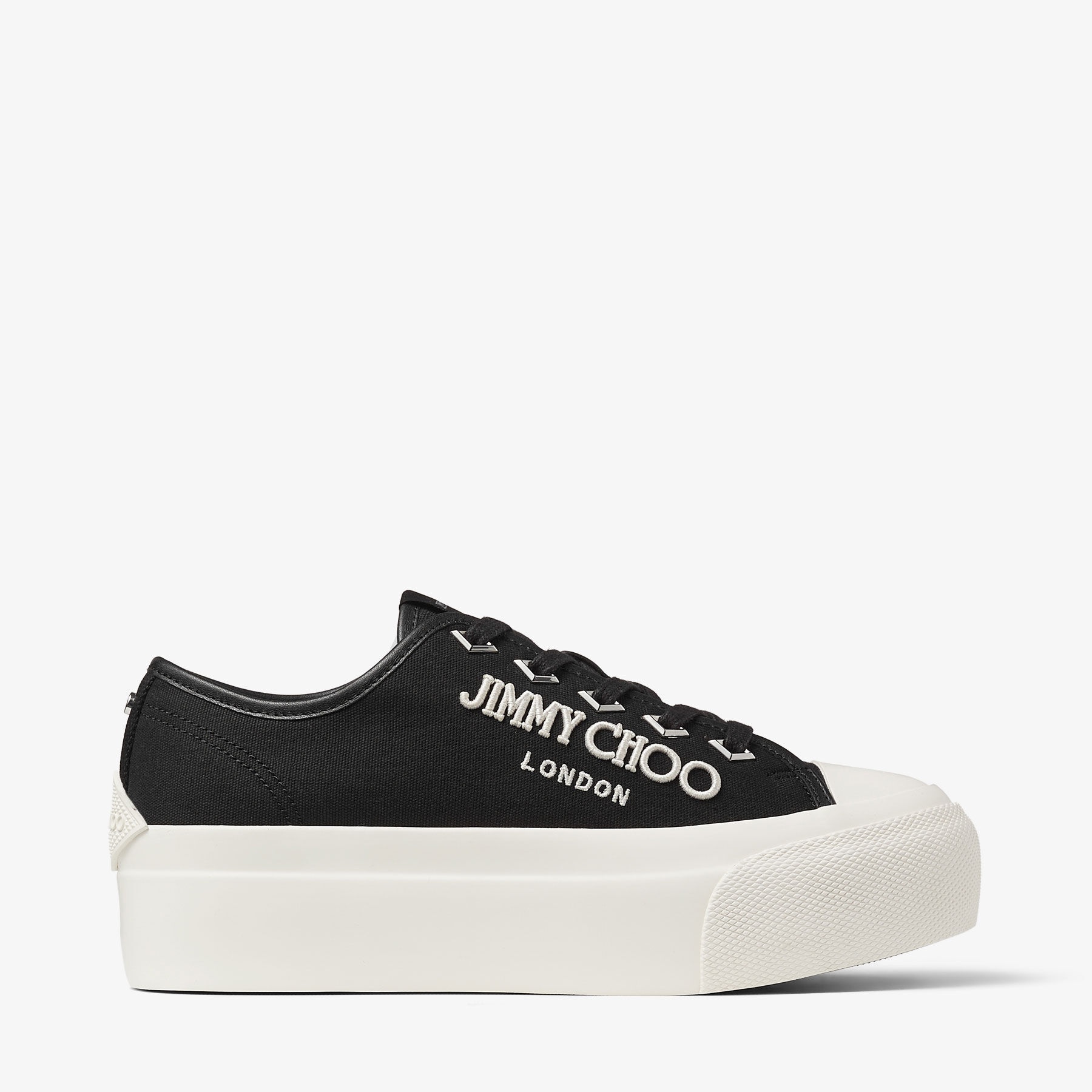 Palma Maxi/F
Black and Latte Canvas Platform Trainers with Embroidered Logo - 1