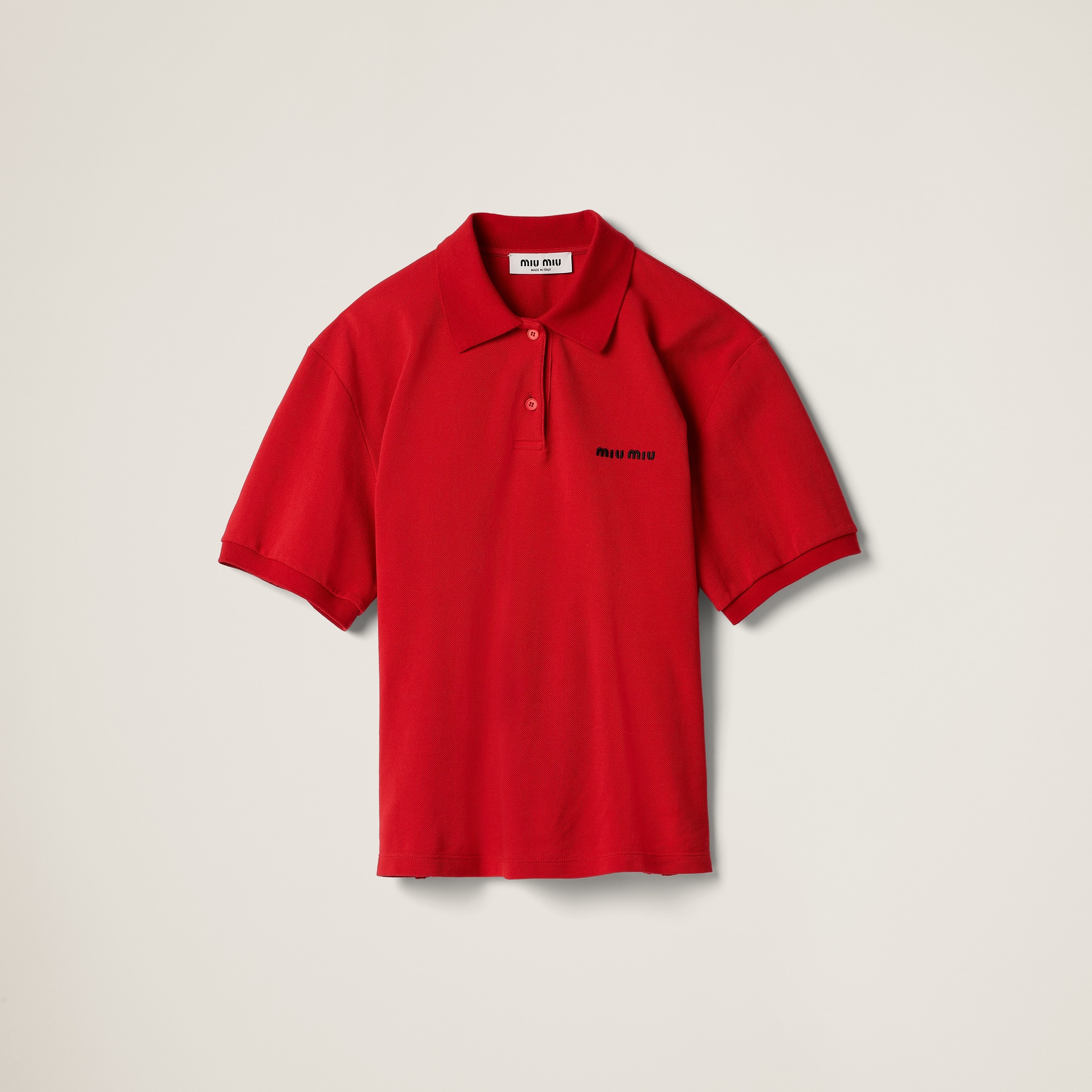 Cotton piqué polo shirt - 1