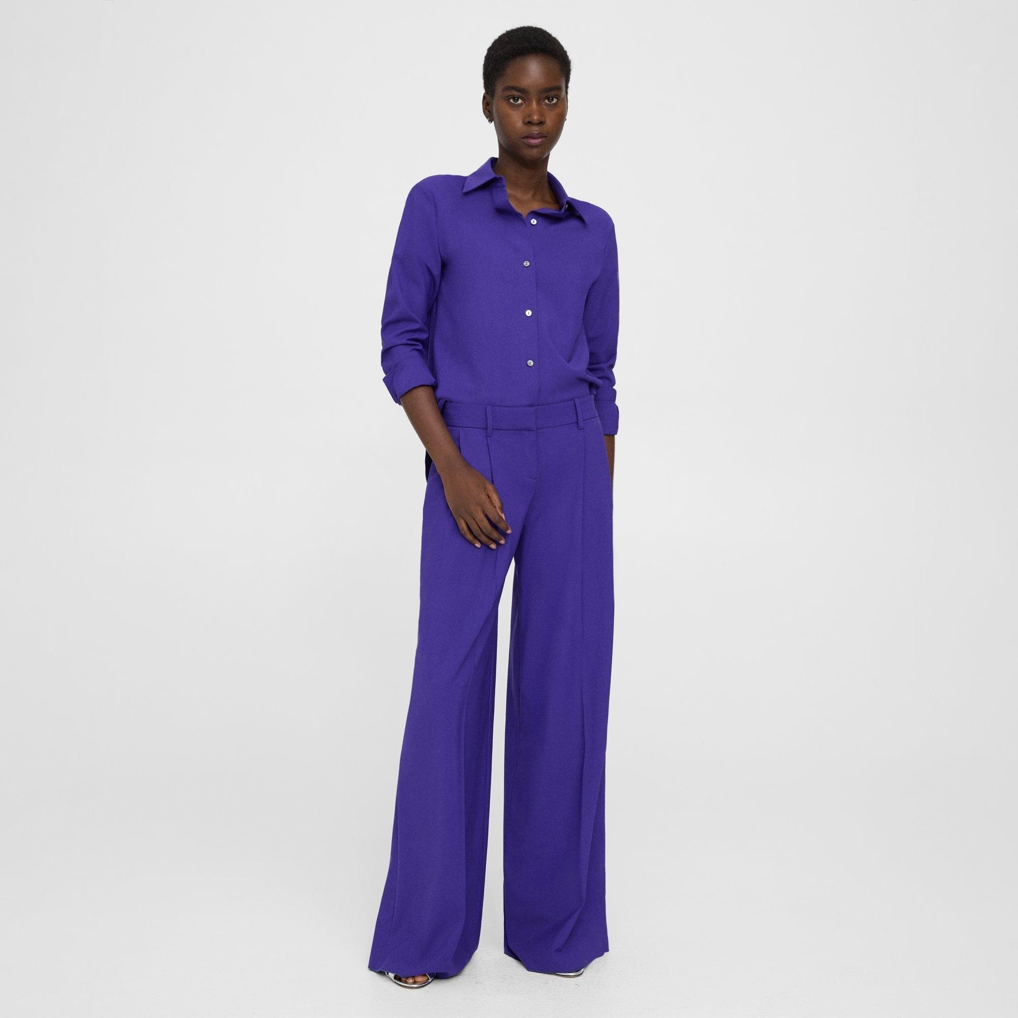 Pleated Low-Rise Pant in Good Wool - 2
