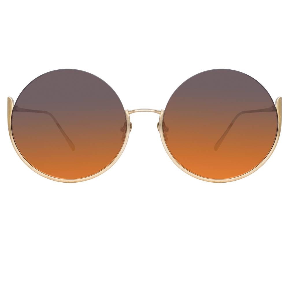 OLIVIA ROUND SUNGLASSES IN YELLOW GOLD - 2