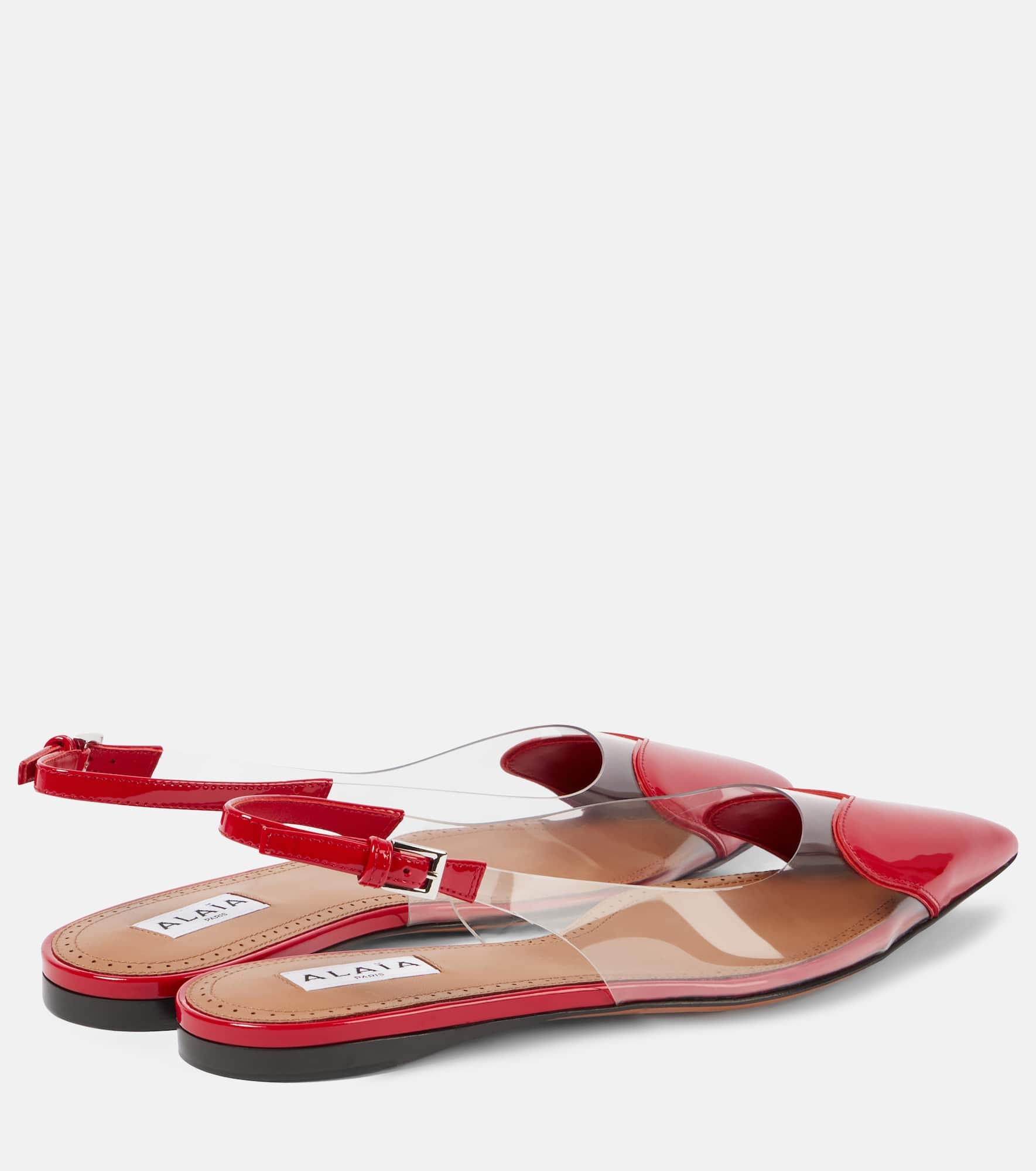 Le Cœur patent leather and PU slingback flats - 2