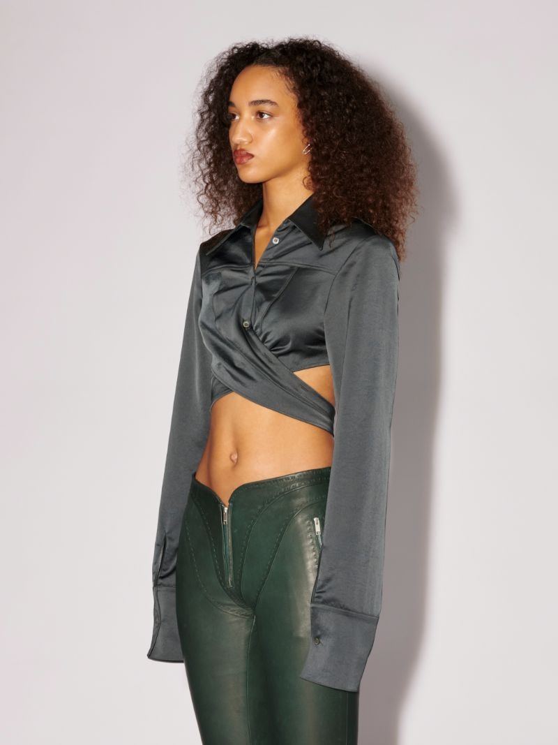 WRAPPED CROP SHIRT - 5