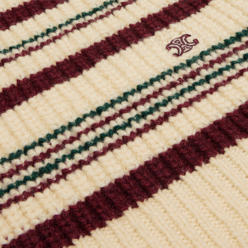 crew neck sweater in striped ribbed wool 4