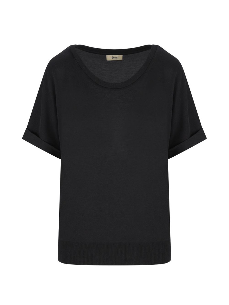 pleated round-neck T-shirt 1