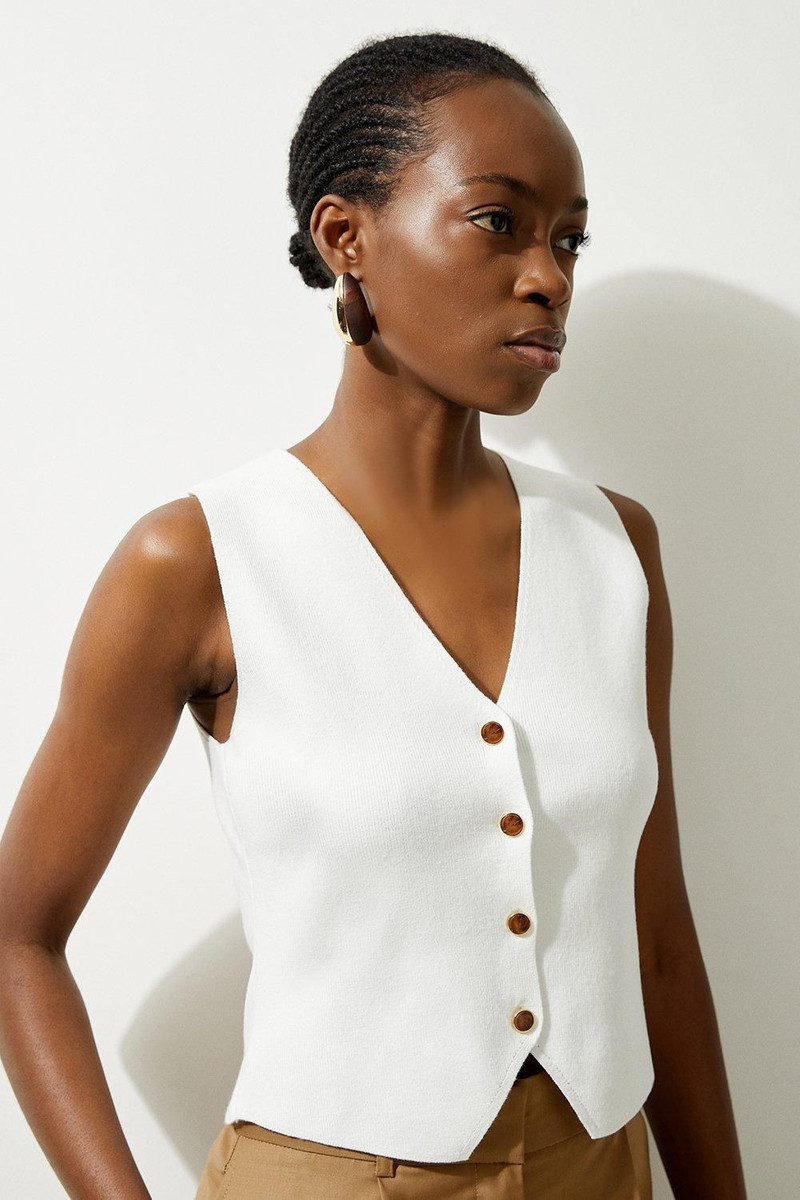 Viscose Blend Knit Waistcoat 3