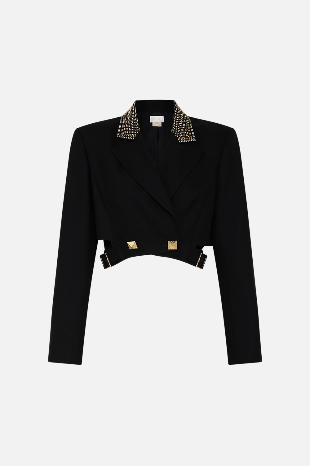 CROPPED JACKET WITH CUTOUT AND BUCKLE DETAIL - 1