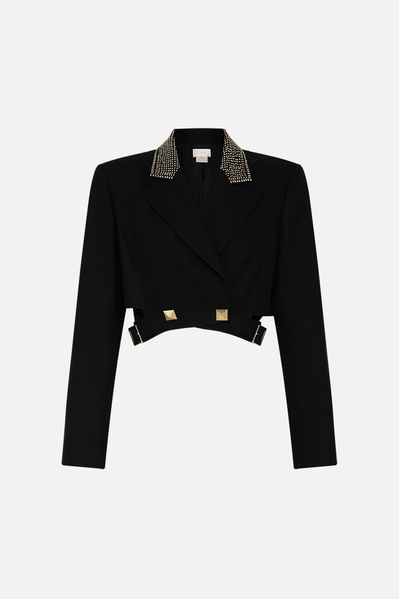 CROPPED JACKET WITH CUTOUT AND BUCKLE DETAIL 1