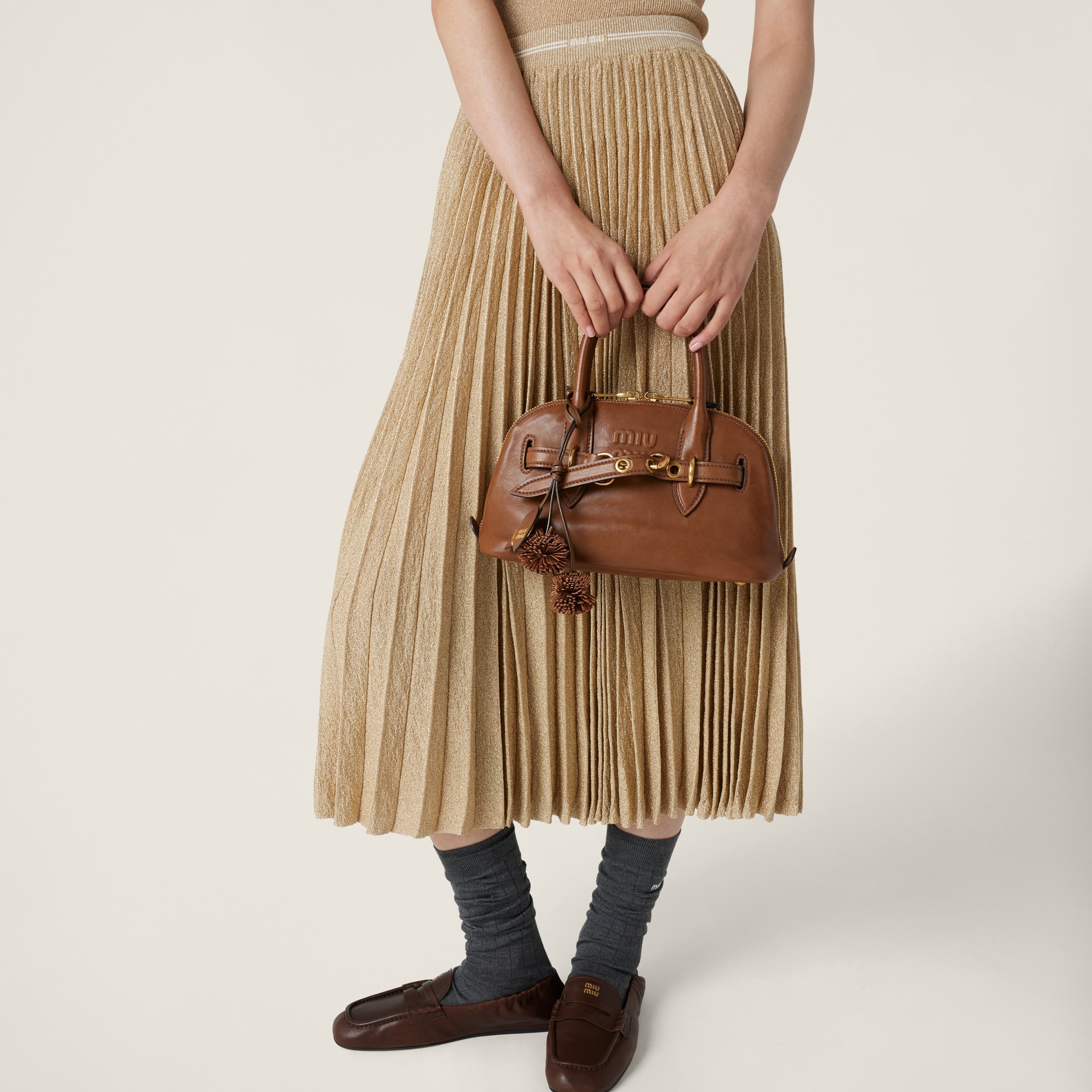 Pleated lamé skirt - 5