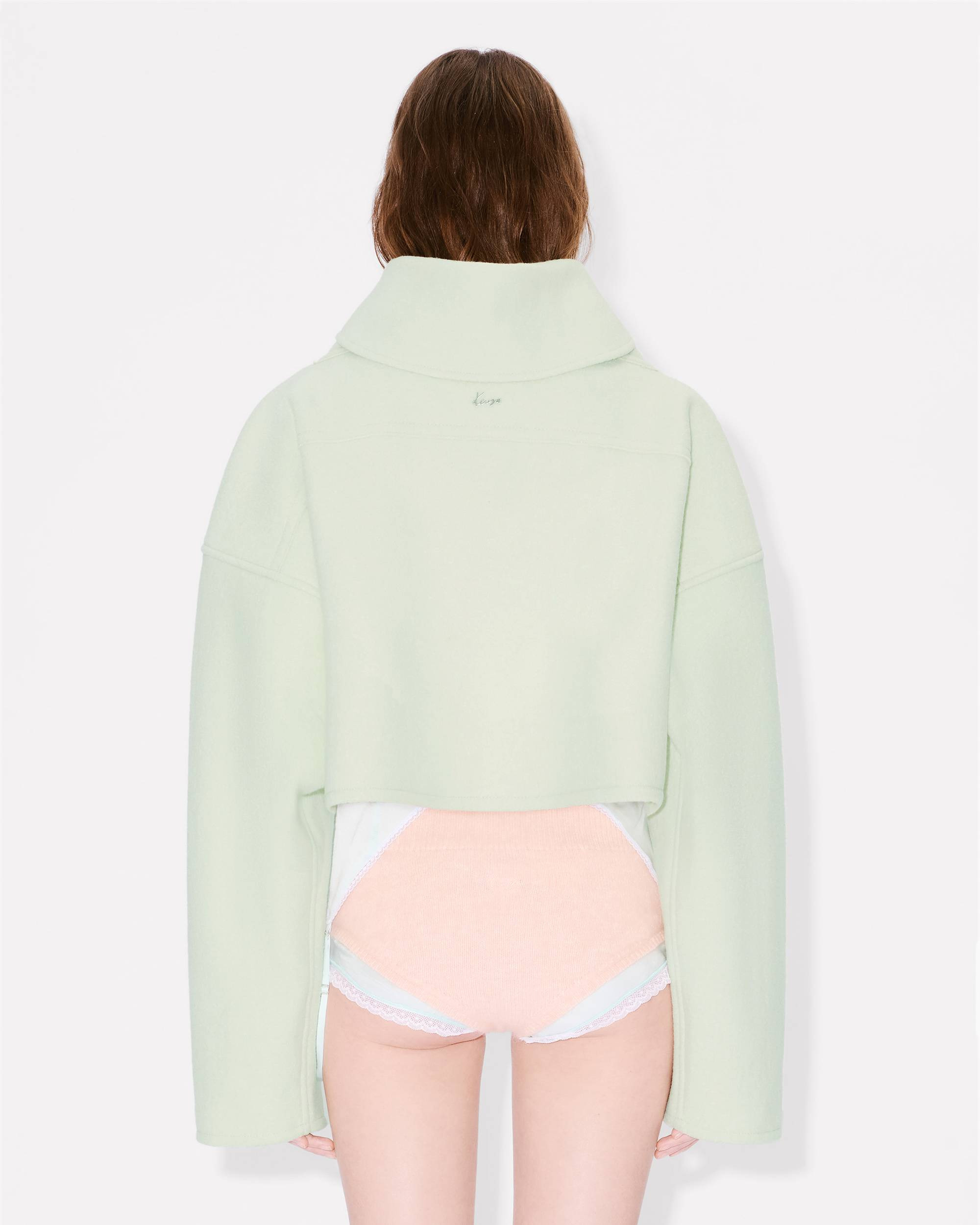 Boxy cropped vareuse in virgin wool - 5