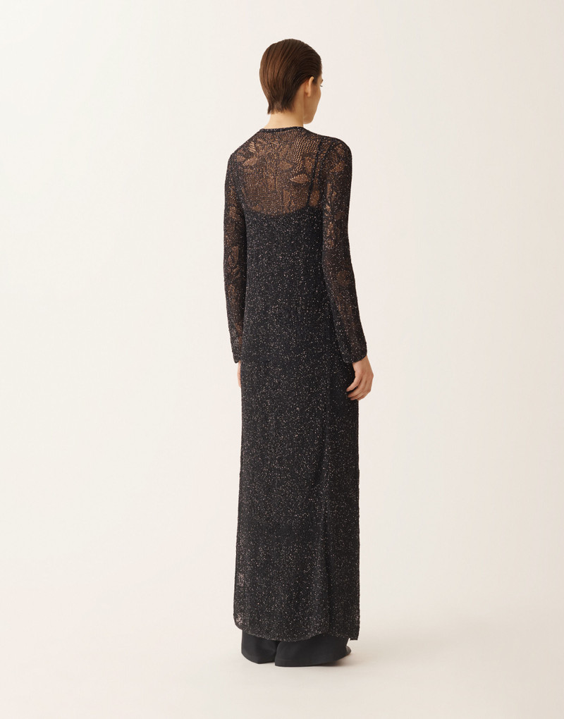 Long cardigan in midnight blue micro sequins 4