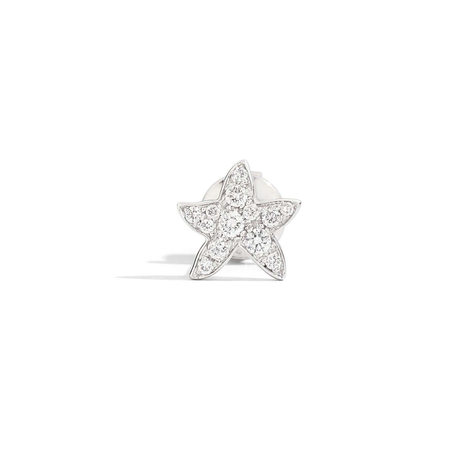 WHITE GOLD & DIAMOND STAR EARRING - 2