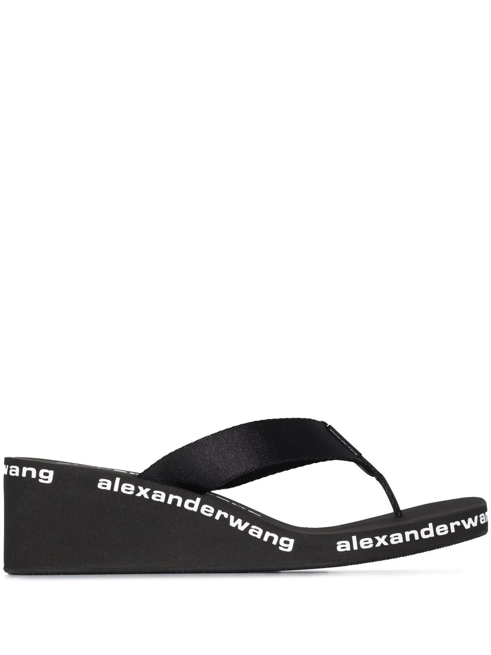 logo-print wedge flip flops - 1