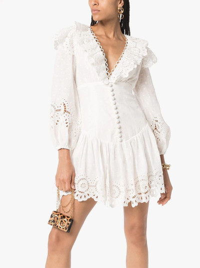 Zimmermann Bellitude scalloped lace mini dress outlook