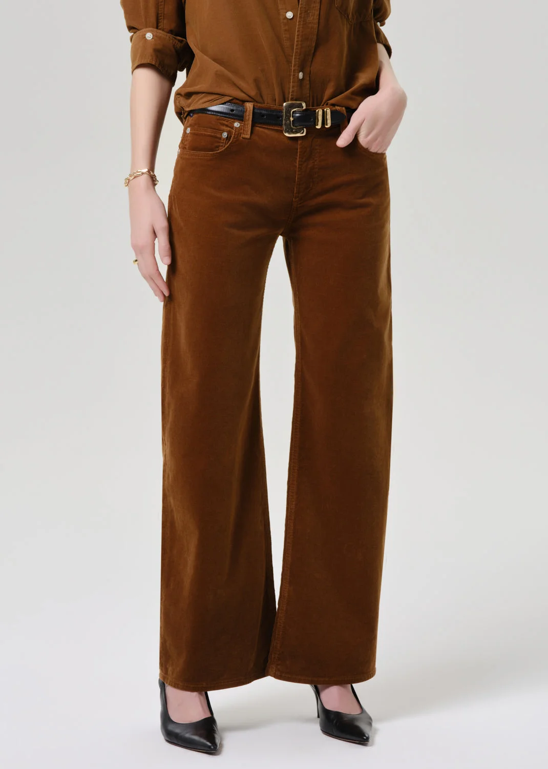 Nora Corduroy Trouser Leg In Manuka - 1