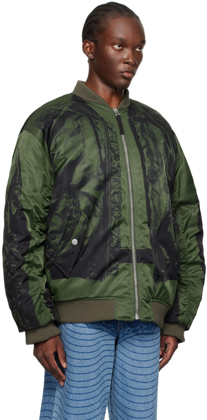 Jean Paul Gaultier Khaki 'The Trompe-L'œil' Bomber Jacket outlook