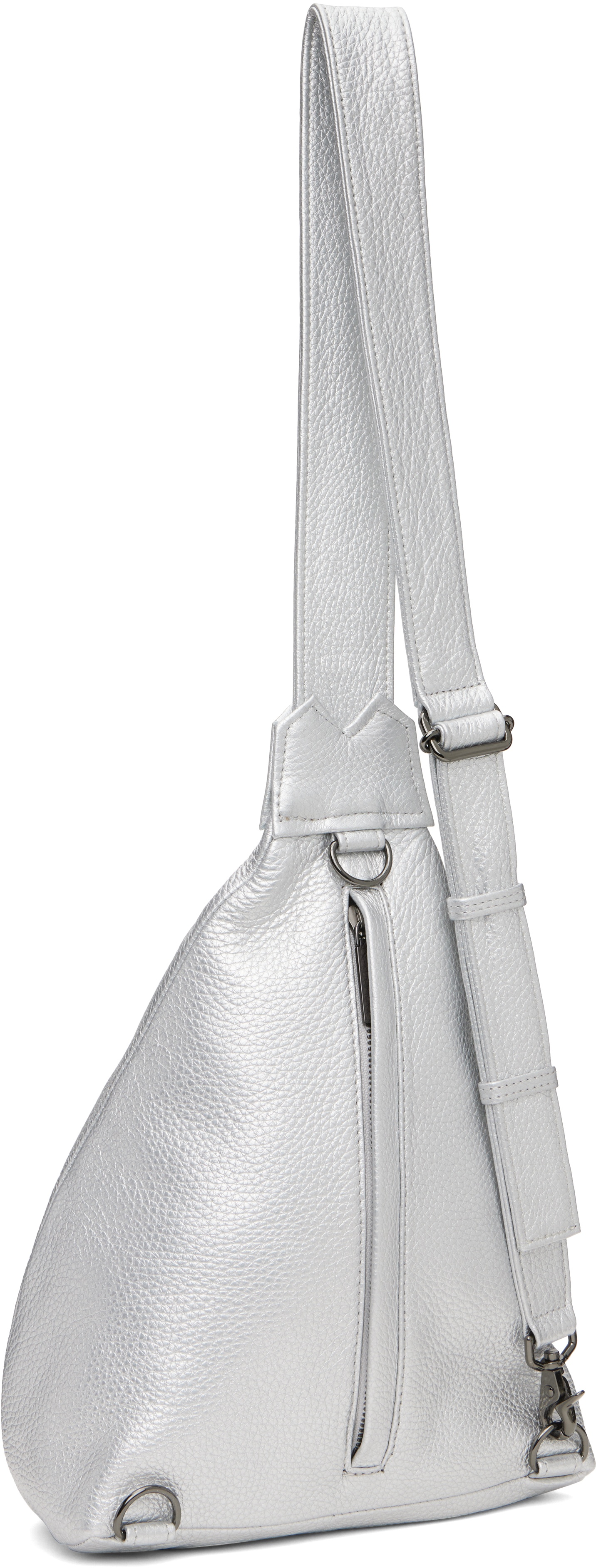 Silver Small Y Crossbody Bag - 3