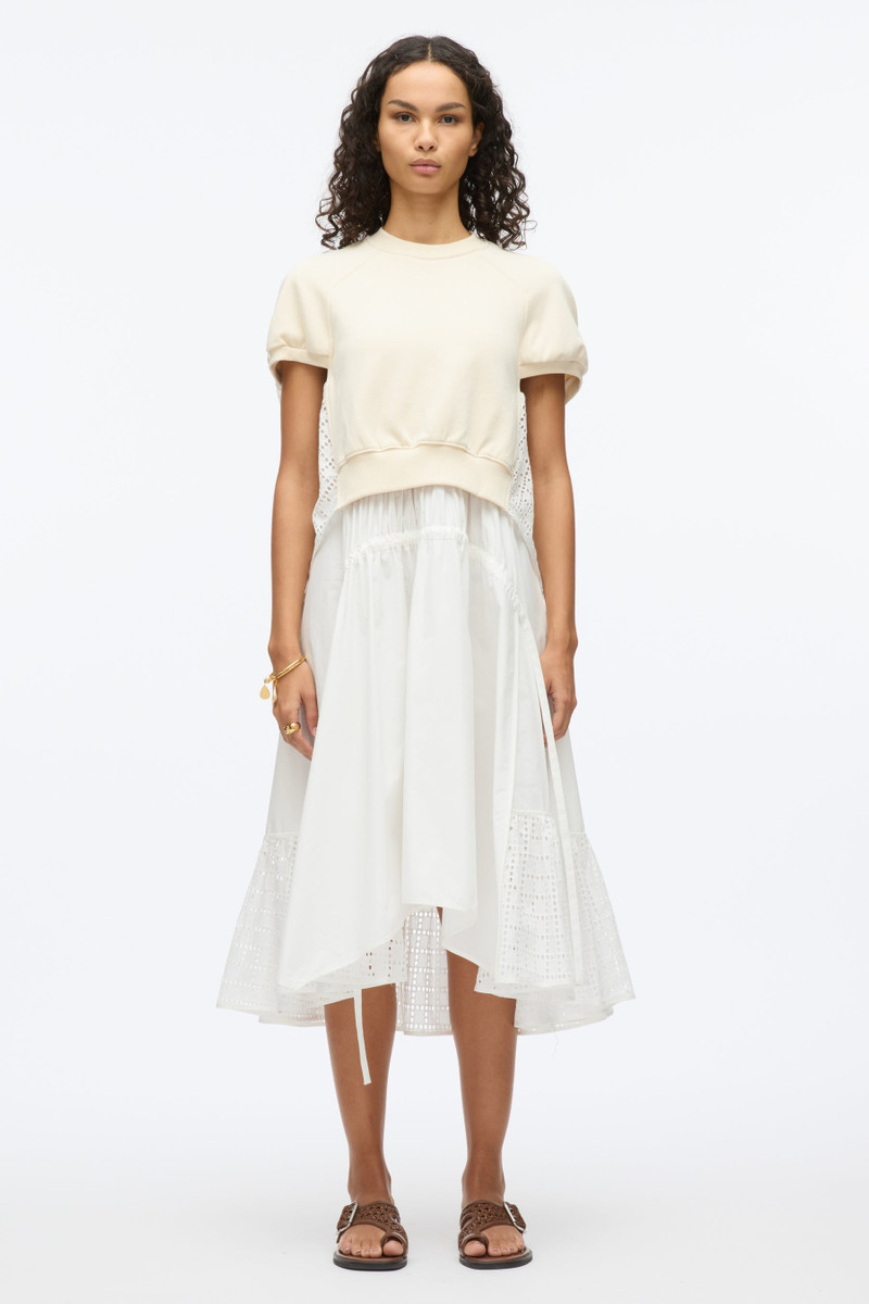 3.1 Phillip Lim French Terry Dress with Broderie Anglaise outlook