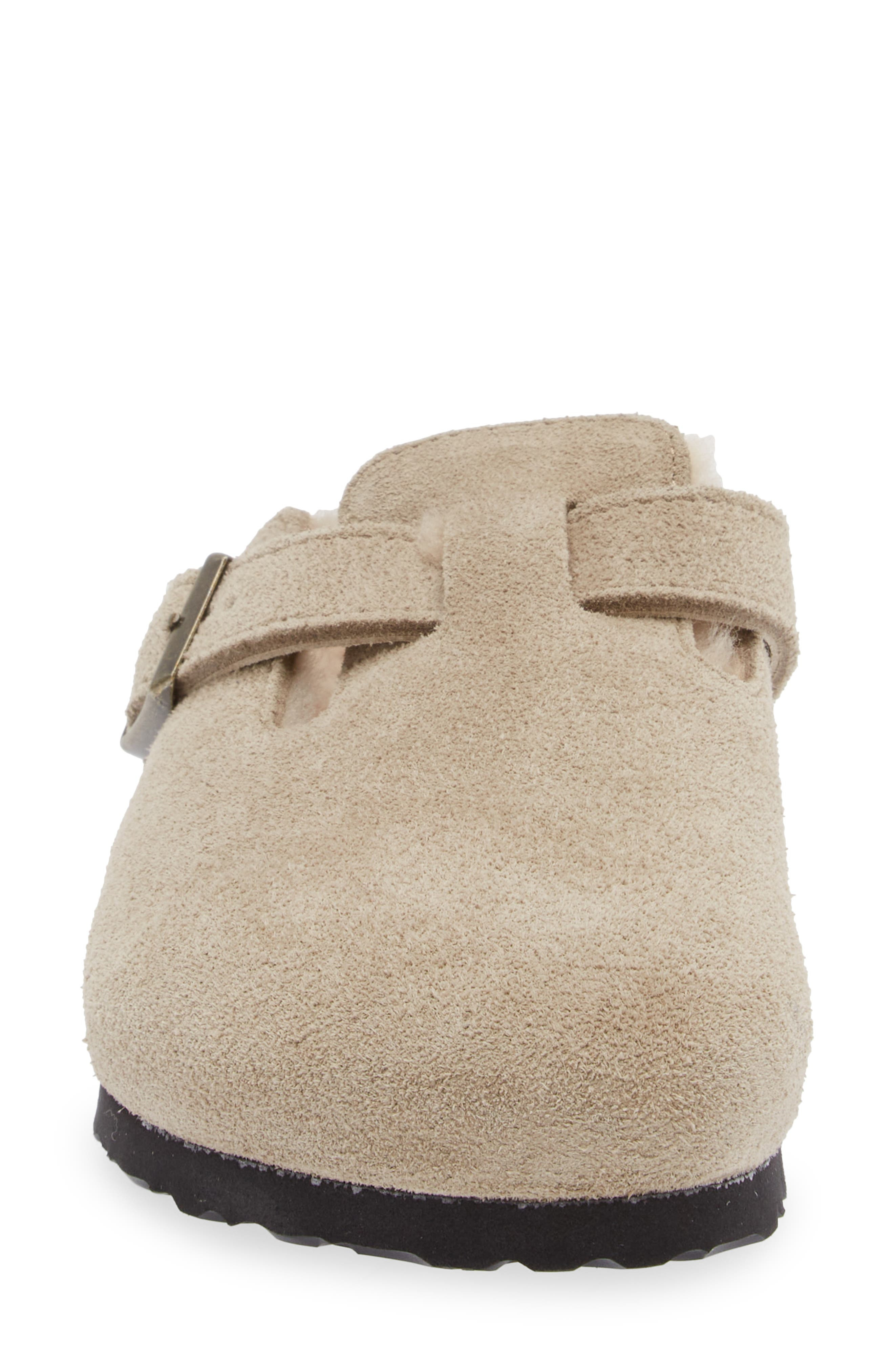 Birkenstock Boston Genuine Shearling Lined Clog in Taupe at Nordstrom - 4