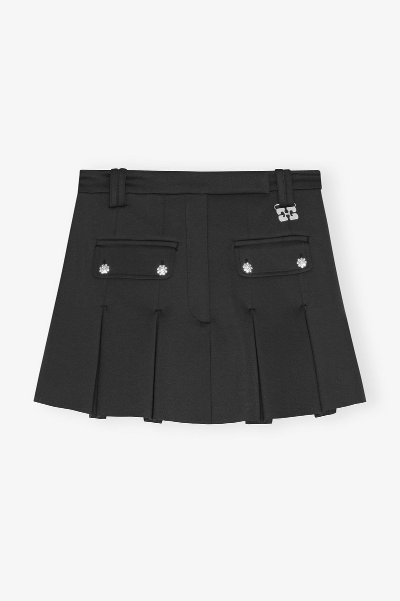 BLACK PLEATED MINI SKIRT 1