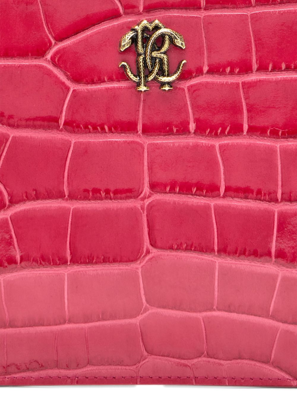 logo-plaque crocodile-effect clutch - 4