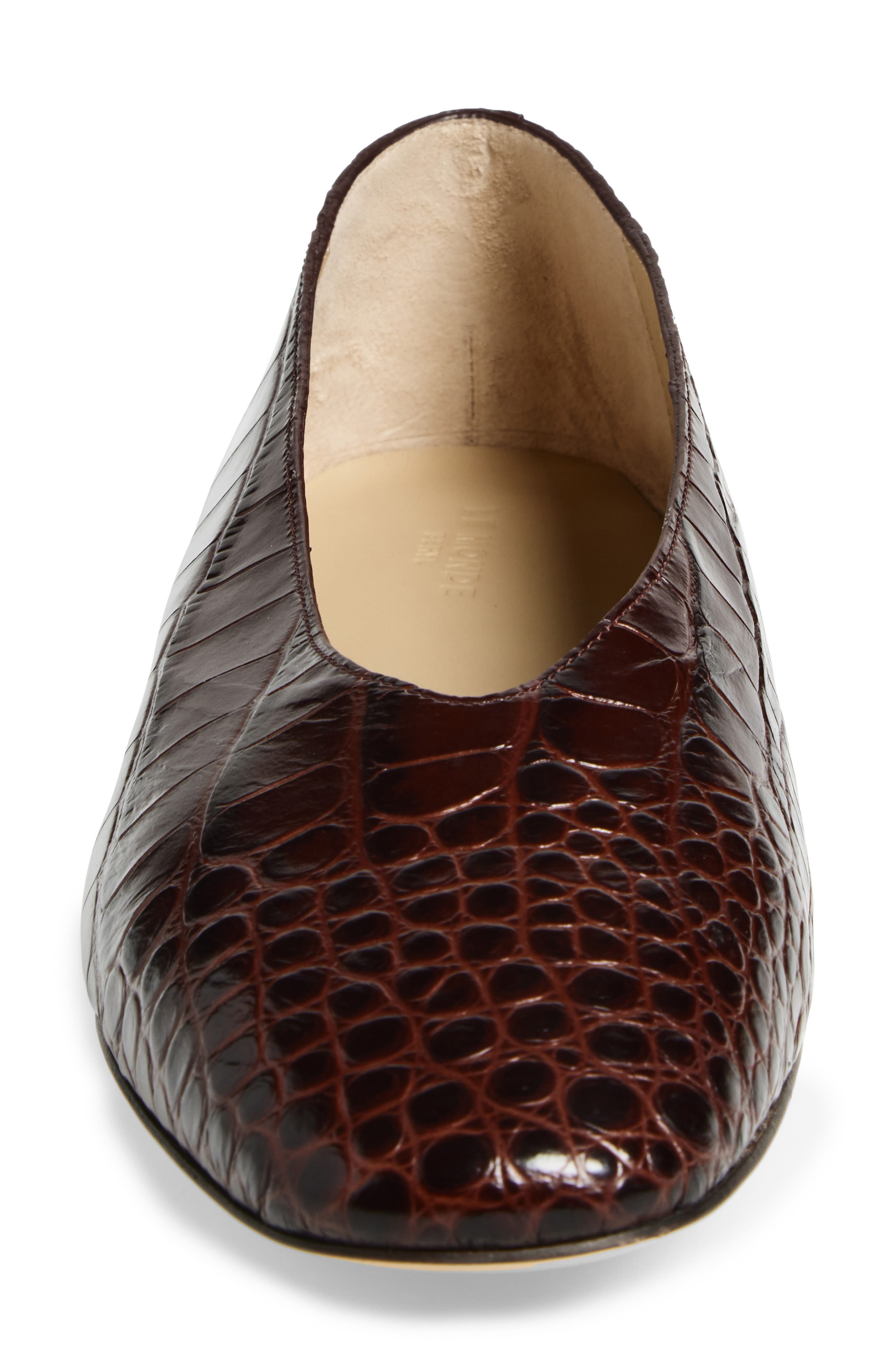 Le Monde Beryl Regency Croc Embossed Flat in Coco Brown at Nordstrom - 4