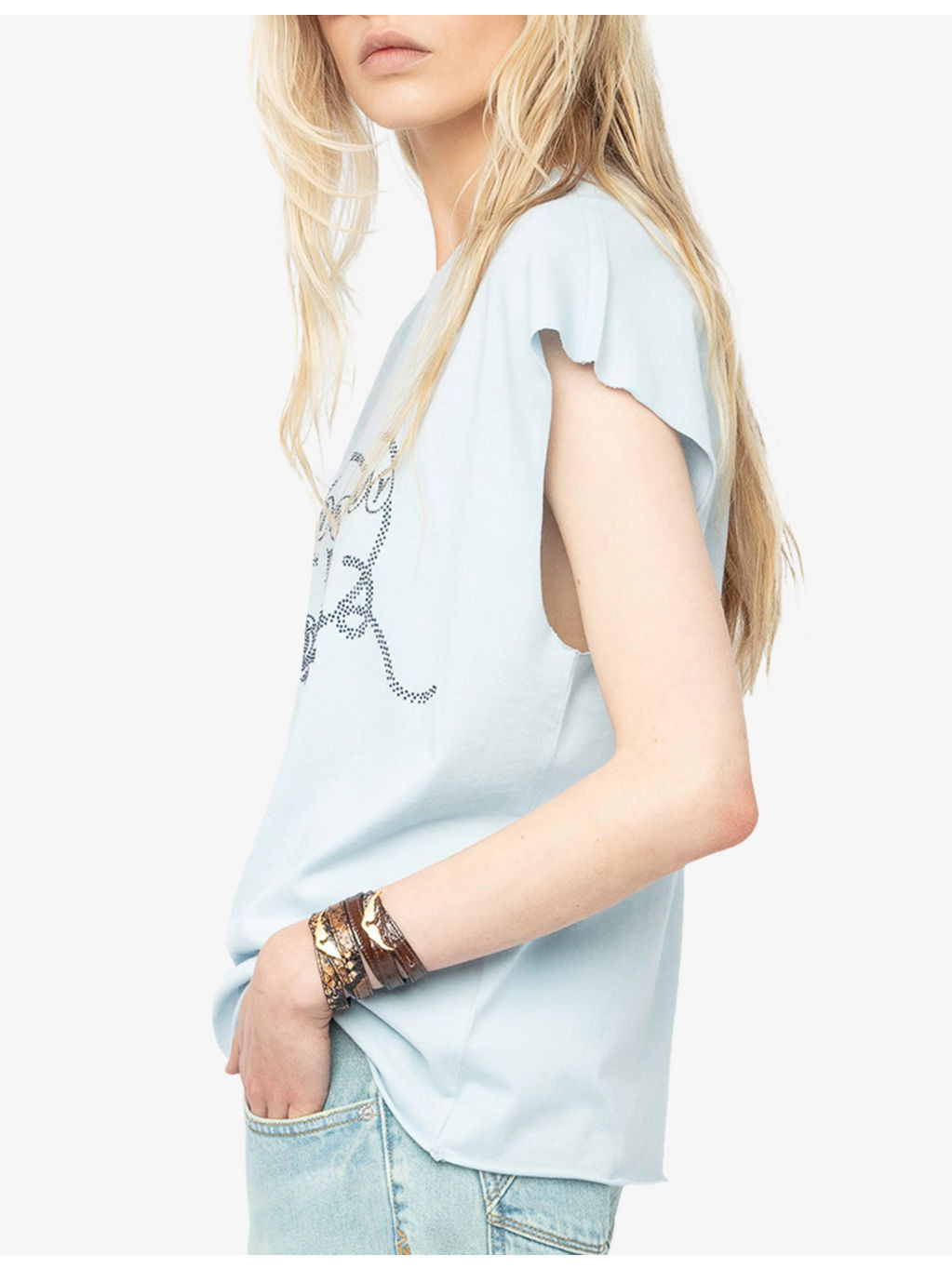 Cloe Rhinestone-Print Short-Sleeve Cotton T-Shirt - 3