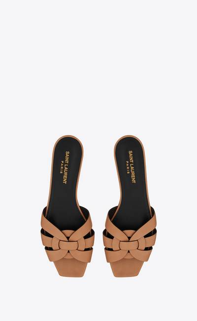 SAINT LAURENT tribute flat mules in vegetable-tanned leather outlook