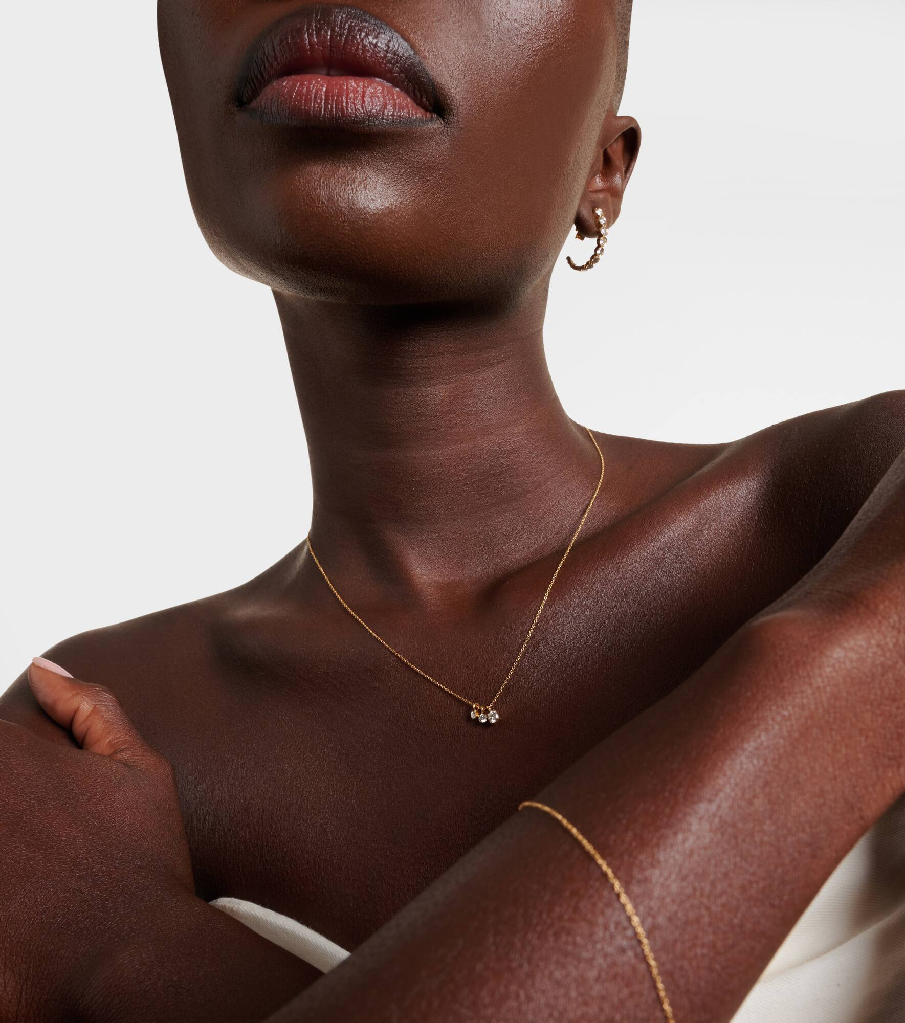 18kt gold necklace with diamonds - 3