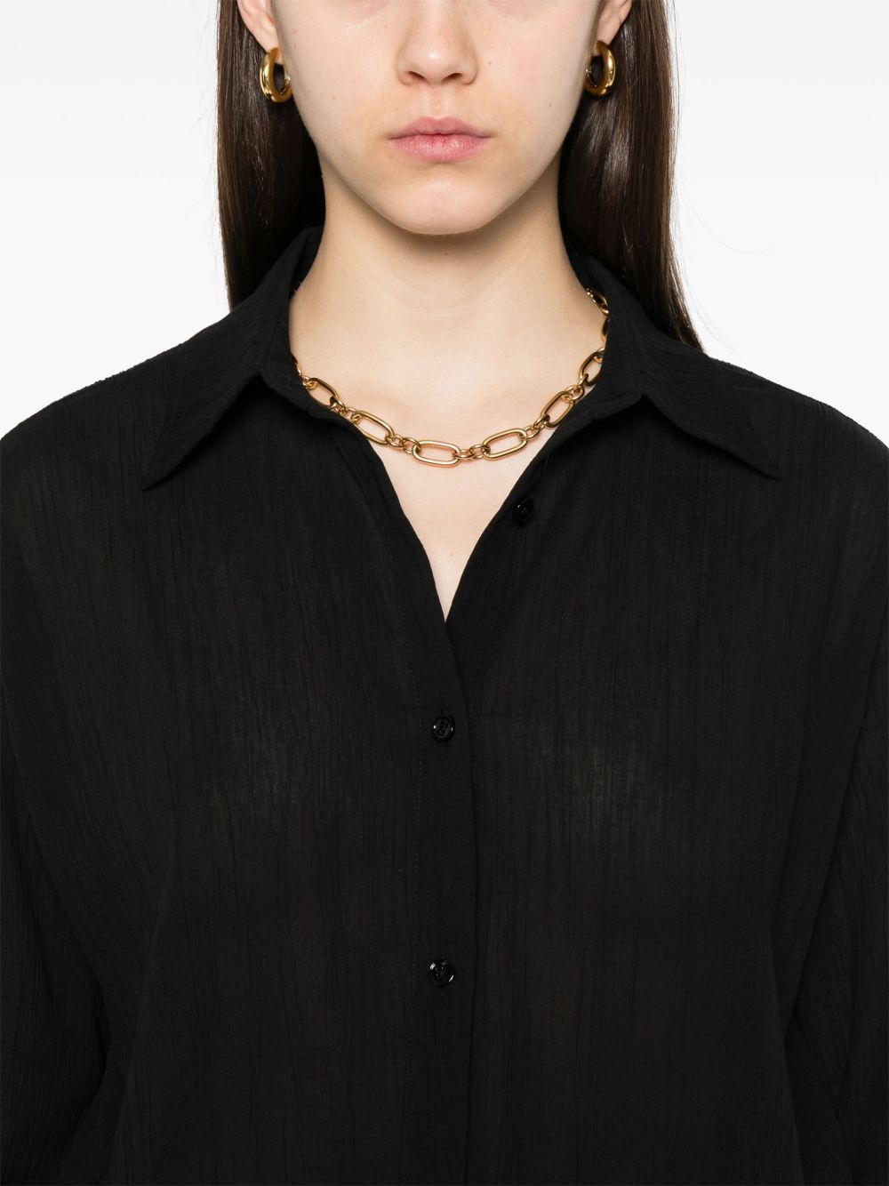 drawstring-hem shirt - 5