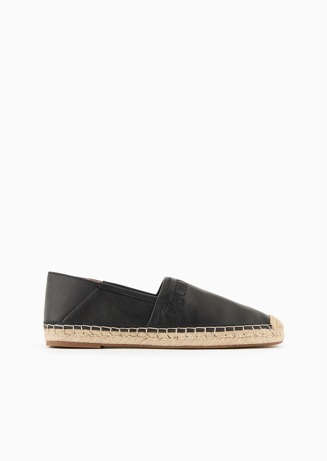 Logo-embroidered leather espadrilles - 1