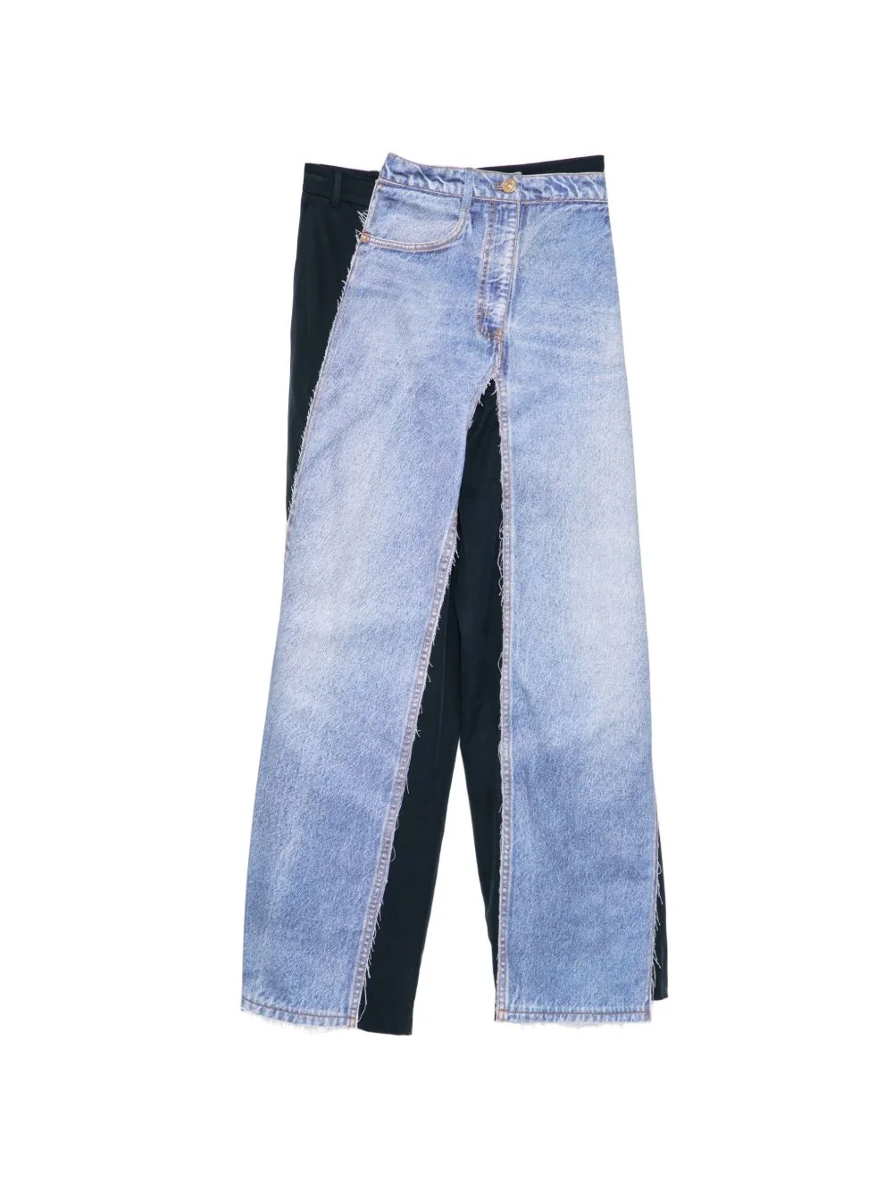 denim-patch trousers - 1