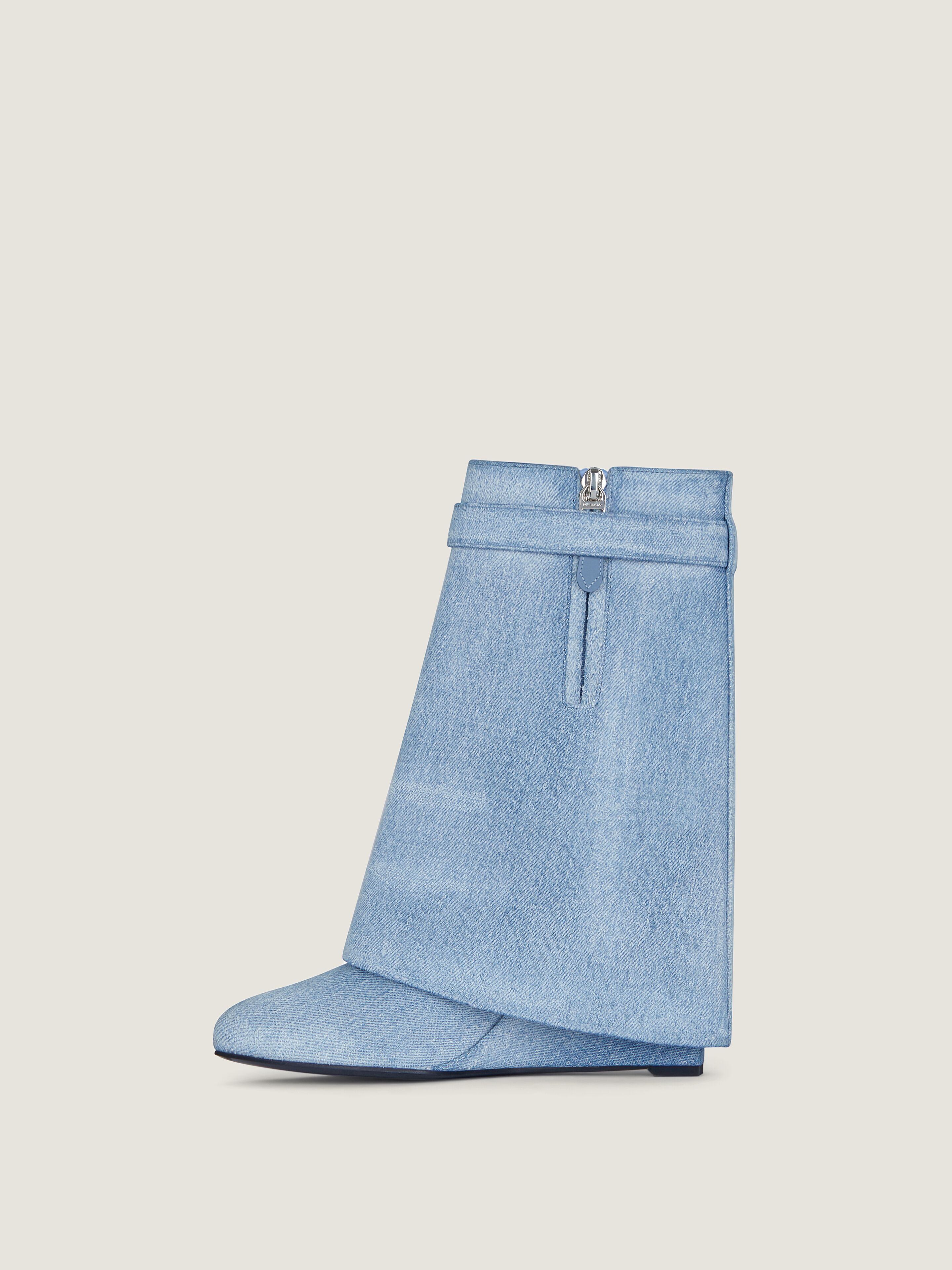 SHARK LOCK ANKLE BOOTS IN WASHED DENIM - 2