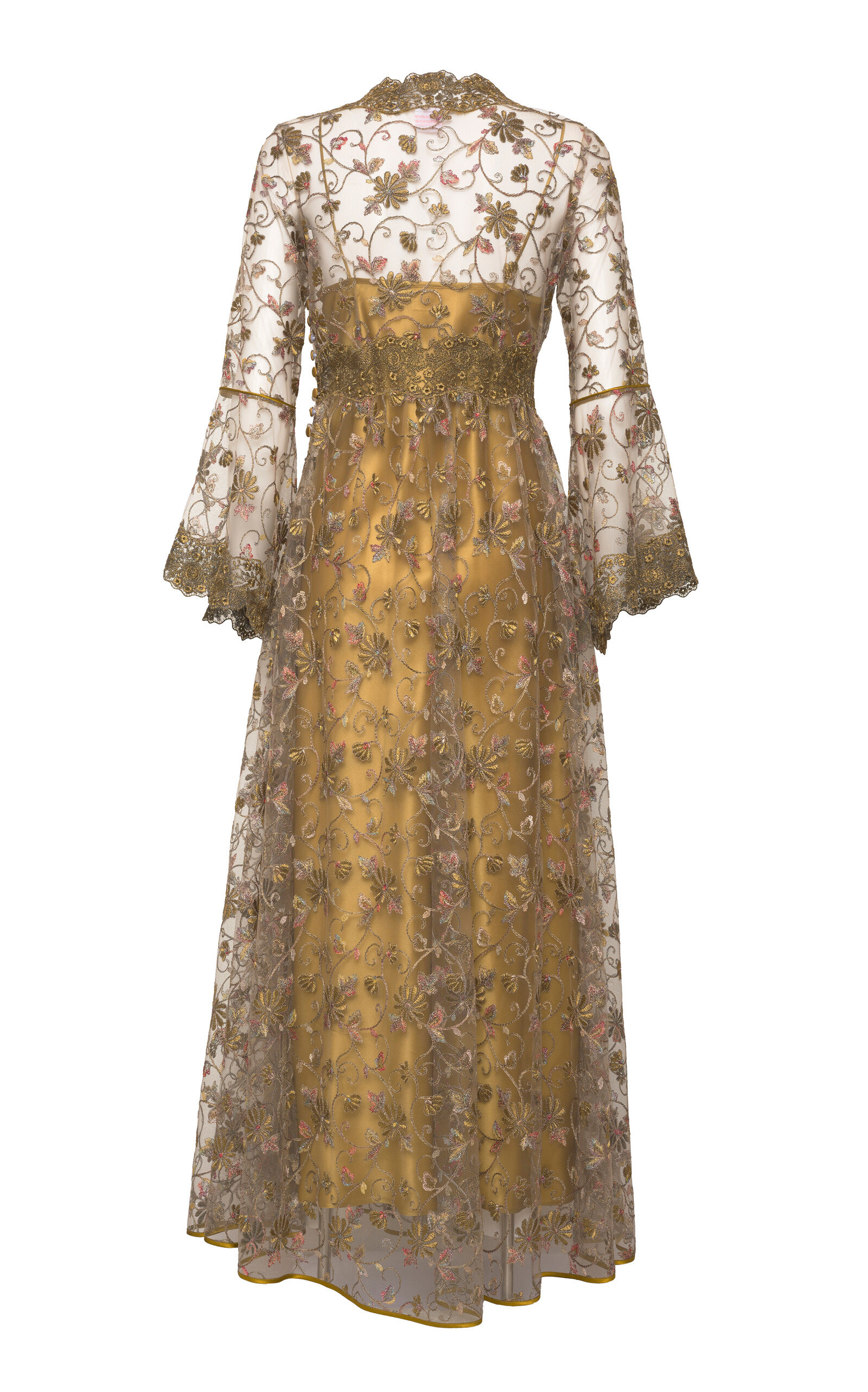 Topazio Lace-Trimmed Midi Dress gold - 3