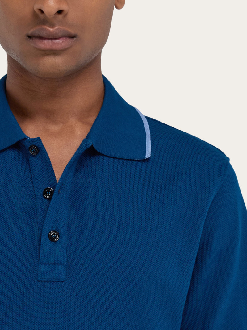 Polo shirt with contrasting sleeve detail 4