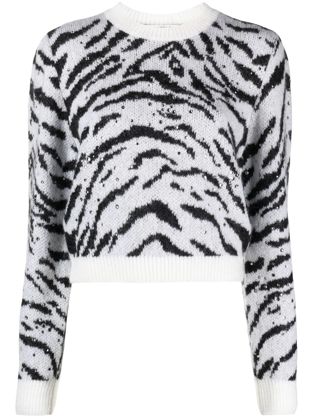 zebra intarsia knitted sweater - 1