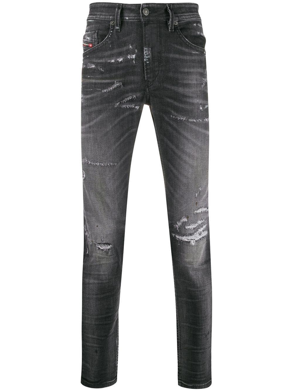 distressed slim-fit jeans - 1