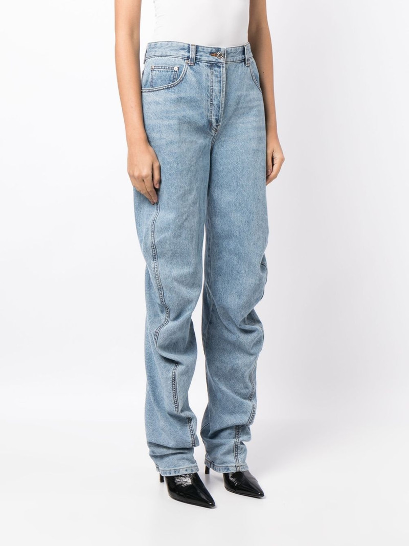logo-patch cotton flared jeans 3