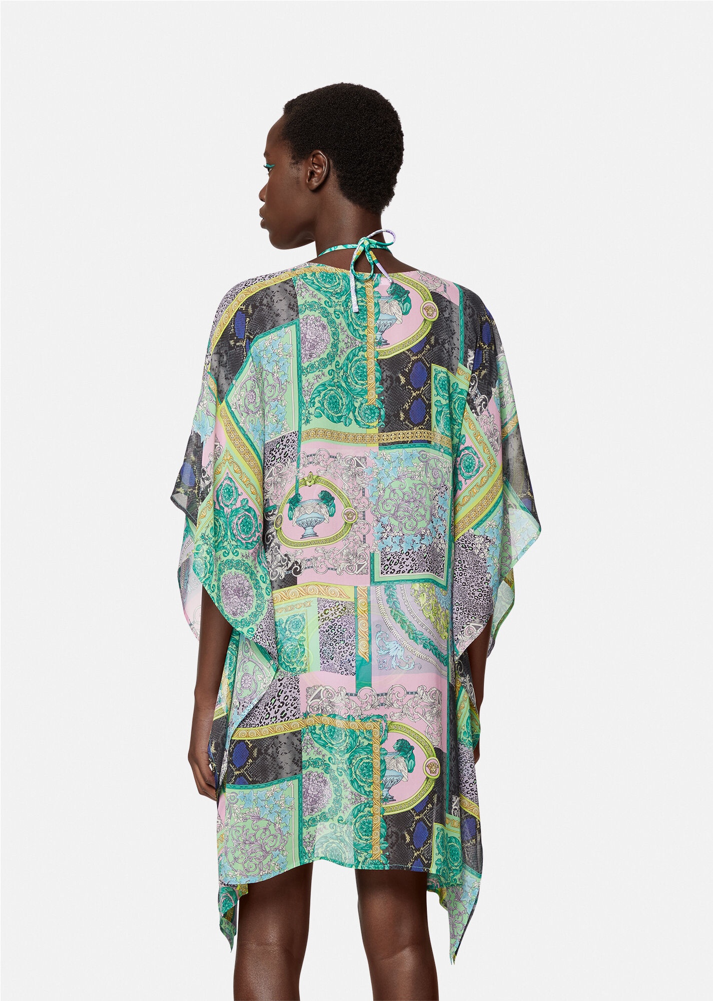 Barocco Patchwork Print Beach Kaftan - 3