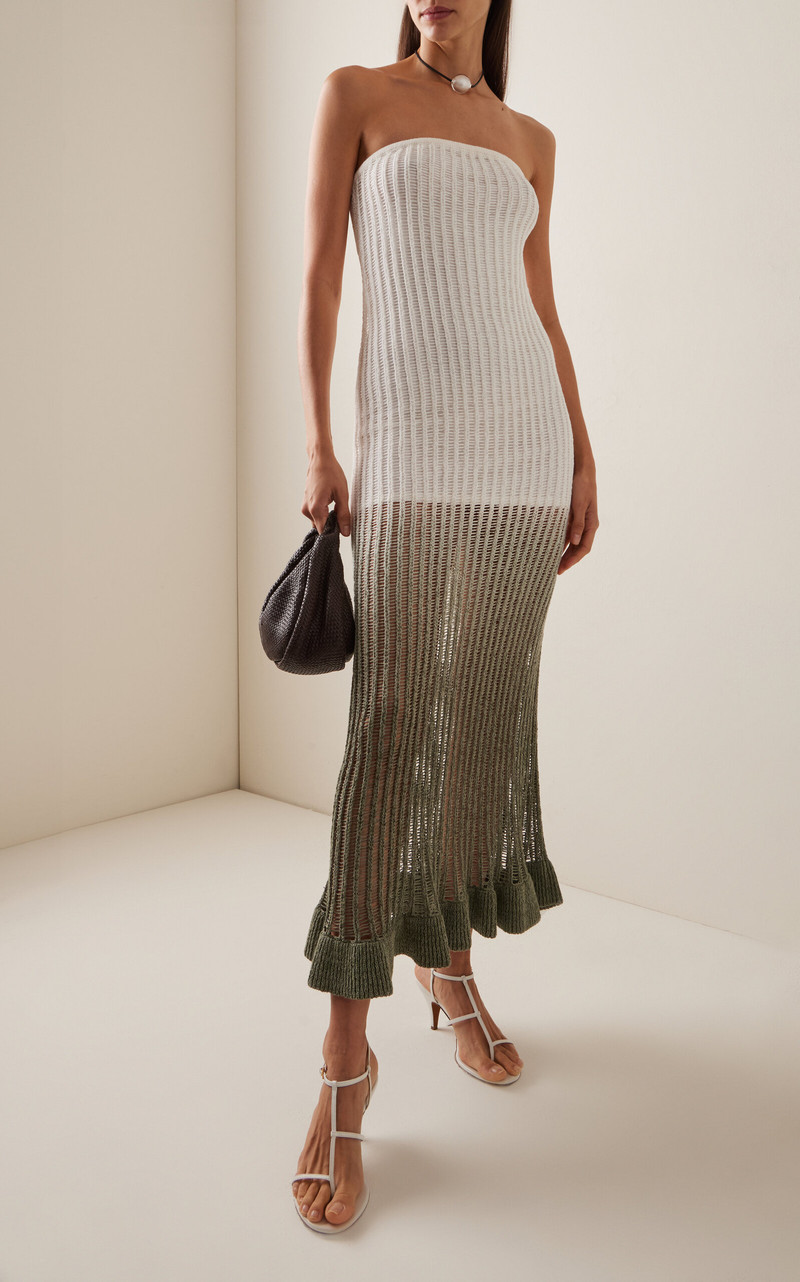 SIGNIFICANT OTHER Exclusive Amaya Ribbed-Knit Cotton-Blend Maxi Dress ivory outlook