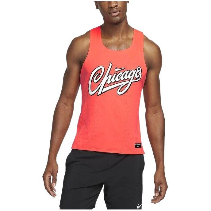 Men's Nike Chicago Marathon Alphabet Printing Running Sports Orange Vest DN6771-635 - 3