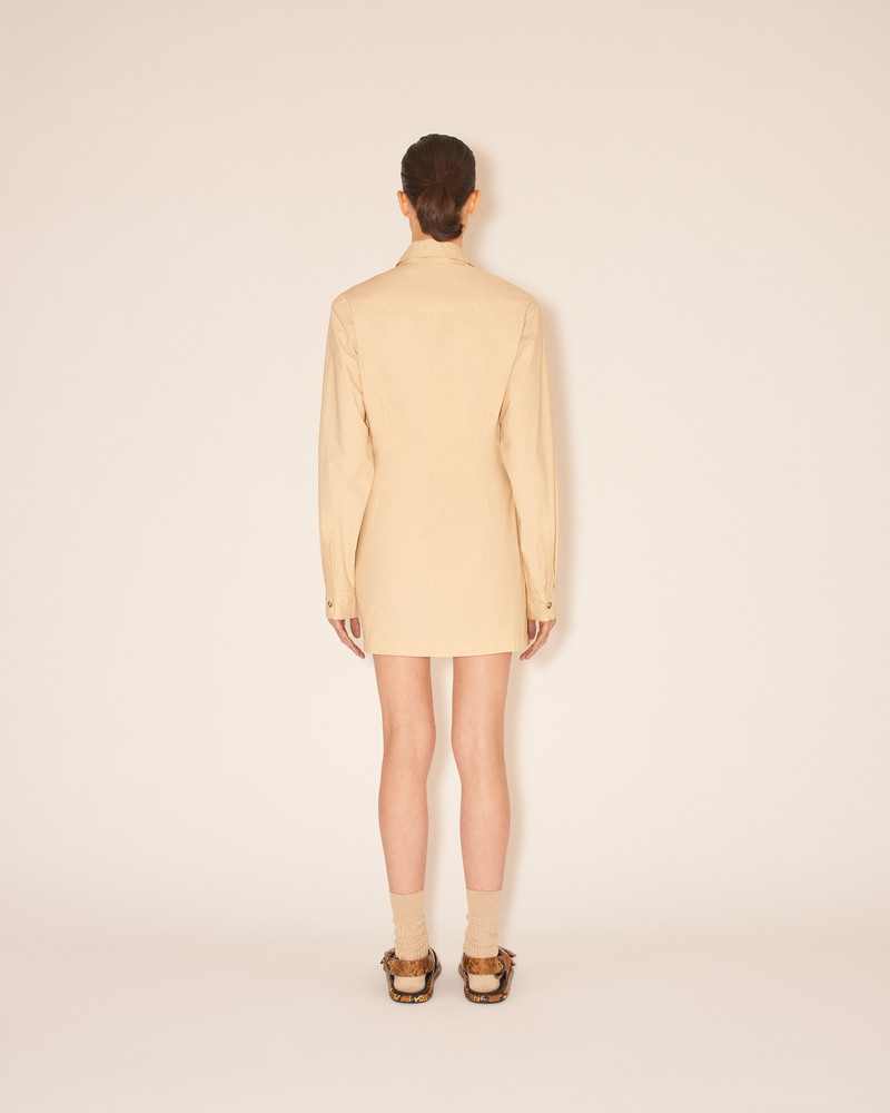 ALEXE - Long sleeve deconstructed wrap mini dress - Beige 4