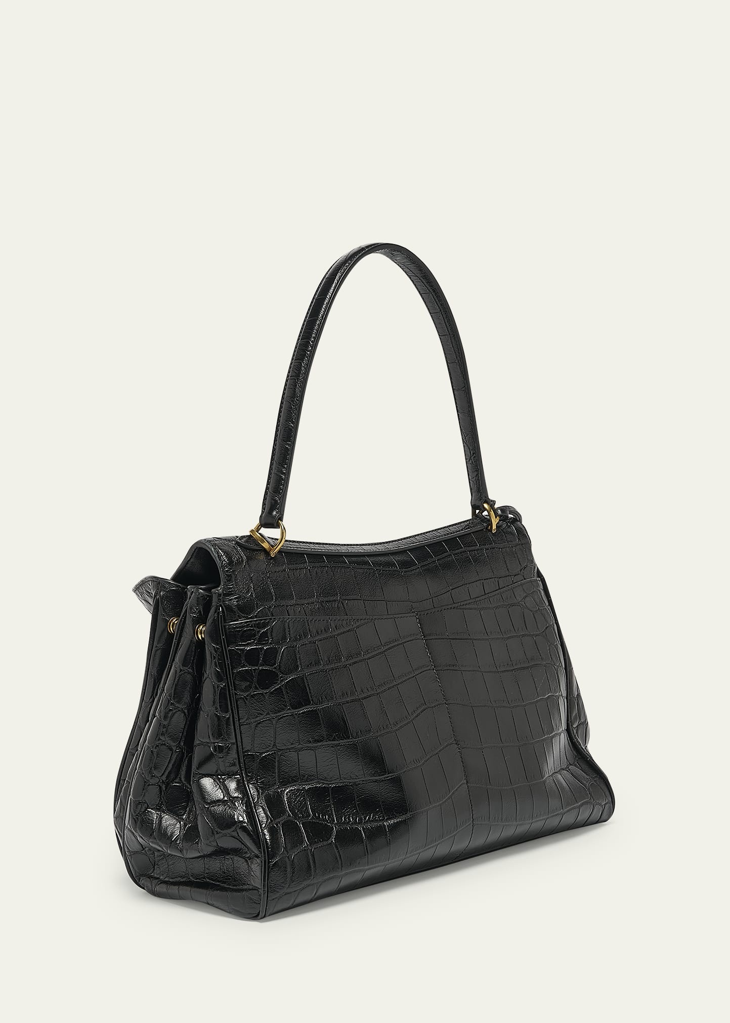 Rodeo Medium Croc-Embossed Top-Handle Bag - 3