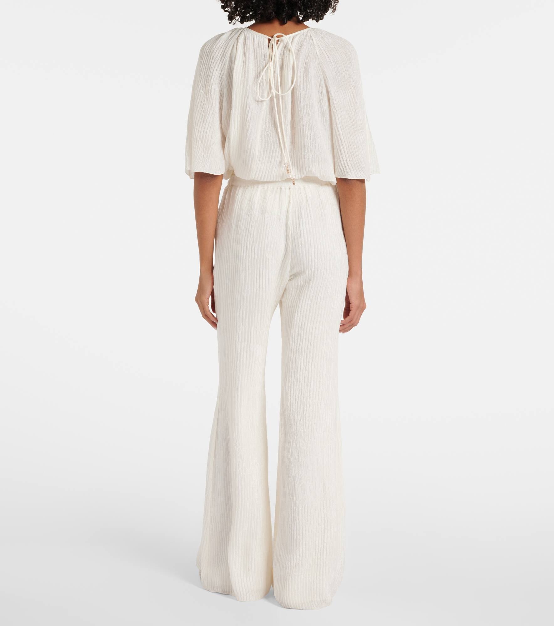 Claud plissé silk flared pants - 3