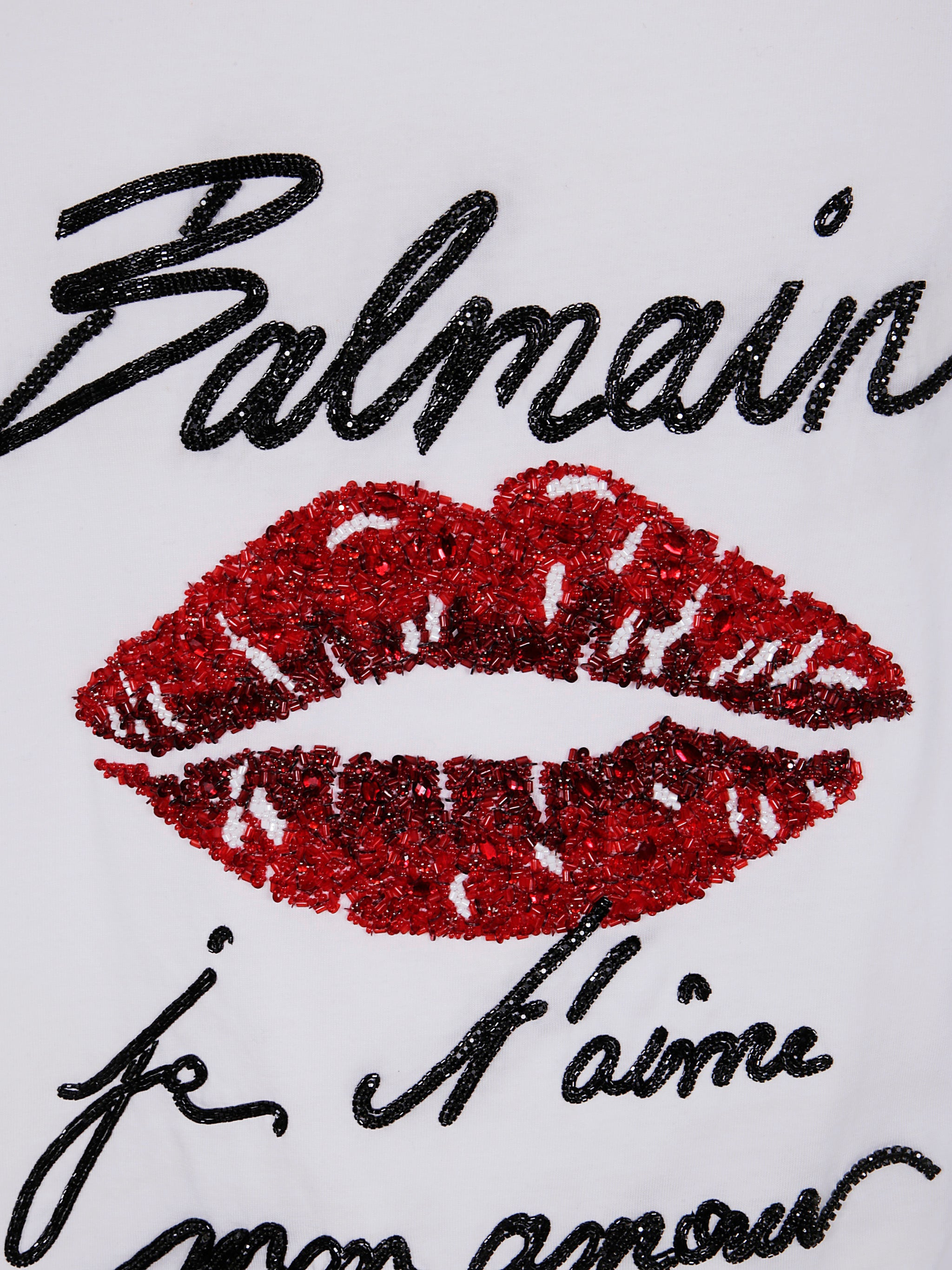 Balmain Men Balmain & Lips Embroid T-Shirt - Reg Fit - 3