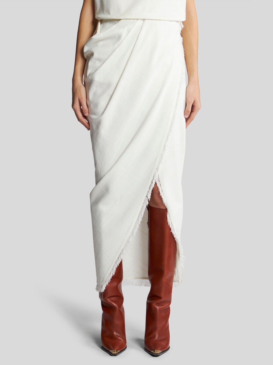 SLUB FABRIC SKIRT - 2