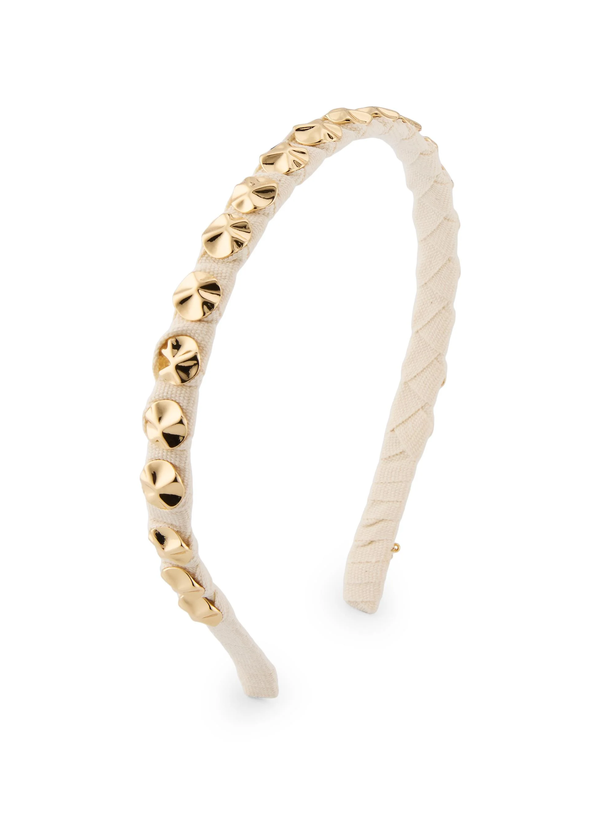Women's Palm Beach Socialite 14K-Gold-Plated Studded Ribbon Headband - Natural Gold - 1