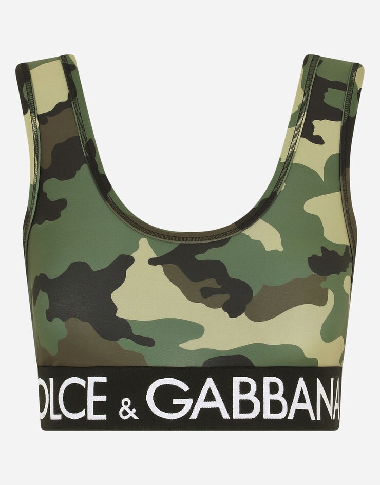 Camouflage jersey top with branded elastic - 3